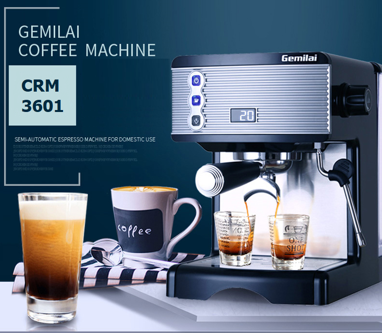 Gemilai CRM3601 Espresso Machine (Package with Blade Grinder)